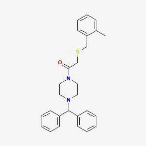 molecular formula C27H30N2OS B3938382 1-(diphenylmethyl)-4-{[(2-methylbenzyl)thio]acetyl}piperazine 