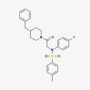 molecular formula C27H29FN2O3S B3938390 N-[2-(4-benzyl-1-piperidinyl)-2-oxoethyl]-N-(4-fluorophenyl)-4-methylbenzenesulfonamide 