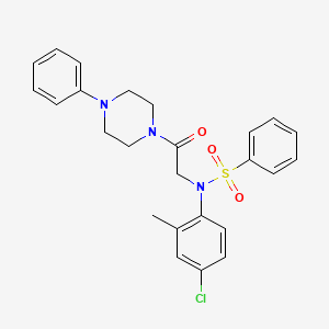 molecular formula C25H26ClN3O3S B3938396 N-(4-chloro-2-methylphenyl)-N-[2-oxo-2-(4-phenyl-1-piperazinyl)ethyl]benzenesulfonamide 