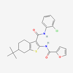 molecular formula C24H25ClN2O3S B3938403 N-(6-tert-butyl-3-{[(2-chlorophenyl)amino]carbonyl}-4,5,6,7-tetrahydro-1-benzothien-2-yl)-2-furamide 