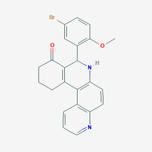 molecular formula C23H19BrN2O2 B3938426 8-(5-bromo-2-methoxyphenyl)-8,10,11,12-tetrahydrobenzo[a]-4,7-phenanthrolin-9(7H)-one 