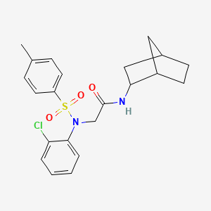 molecular formula C22H25ClN2O3S B3938427 N~1~-bicyclo[2.2.1]hept-2-yl-N~2~-(2-chlorophenyl)-N~2~-[(4-methylphenyl)sulfonyl]glycinamide 
