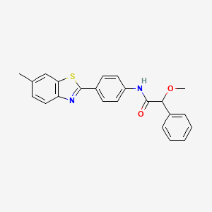 molecular formula C23H20N2O2S B3938440 2-methoxy-N-[4-(6-methyl-1,3-benzothiazol-2-yl)phenyl]-2-phenylacetamide 