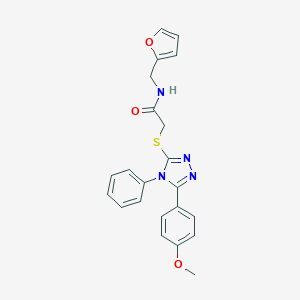 N-(furan-2-ylmethyl)-2-[[5-(4-methoxyphenyl)-4-phenyl-1,2,4-triazol-3-yl]sulfanyl]acetamide