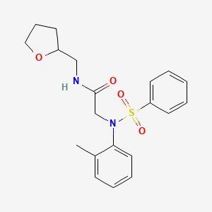molecular formula C20H24N2O4S B3938466 N~2~-(2-methylphenyl)-N~2~-(phenylsulfonyl)-N~1~-(tetrahydro-2-furanylmethyl)glycinamide 