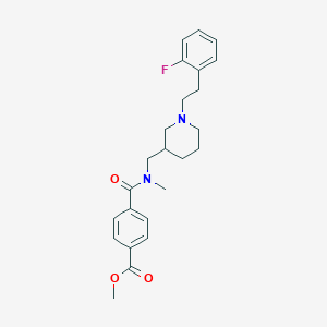 molecular formula C24H29FN2O3 B3938477 methyl 4-{[({1-[2-(2-fluorophenyl)ethyl]-3-piperidinyl}methyl)(methyl)amino]carbonyl}benzoate 