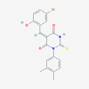 molecular formula C19H15BrN2O3S B393849 5-(5-bromo-2-hydroxybenzylidene)-1-(3,4-dimethylphenyl)-2-thioxodihydro-4,6(1H,5H)-pyrimidinedione 