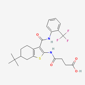 molecular formula C24H27F3N2O4S B3938490 4-{[6-tert-butyl-3-({[2-(trifluoromethyl)phenyl]amino}carbonyl)-4,5,6,7-tetrahydro-1-benzothien-2-yl]amino}-4-oxobutanoic acid 