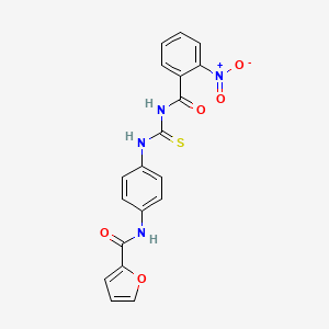 molecular formula C19H14N4O5S B3938526 N-[4-({[(2-nitrobenzoyl)amino]carbonothioyl}amino)phenyl]-2-furamide 