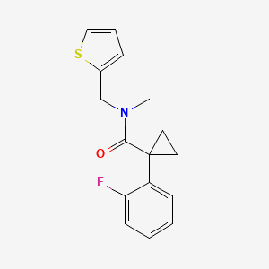 molecular formula C16H16FNOS B3938528 1-(2-fluorophenyl)-N-methyl-N-(2-thienylmethyl)cyclopropanecarboxamide 