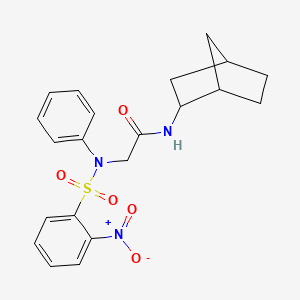 molecular formula C21H23N3O5S B3938545 N~1~-bicyclo[2.2.1]hept-2-yl-N~2~-[(2-nitrophenyl)sulfonyl]-N~2~-phenylglycinamide 