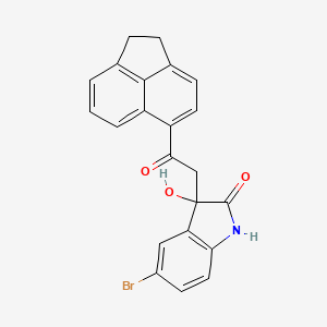 molecular formula C22H16BrNO3 B3938555 5-bromo-3-[2-(1,2-dihydro-5-acenaphthylenyl)-2-oxoethyl]-3-hydroxy-1,3-dihydro-2H-indol-2-one 