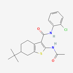 molecular formula C21H25ClN2O2S B3938563 2-(acetylamino)-6-tert-butyl-N-(2-chlorophenyl)-4,5,6,7-tetrahydro-1-benzothiophene-3-carboxamide 