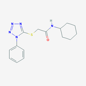 molecular formula C15H19N5OS B393857 N-cyclohexyl-2-[(1-phenyl-1H-tetrazol-5-yl)sulfanyl]acetamide 