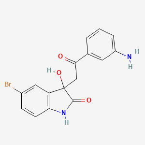 molecular formula C16H13BrN2O3 B3938599 3-[2-(3-aminophenyl)-2-oxoethyl]-5-bromo-3-hydroxy-1,3-dihydro-2H-indol-2-one 