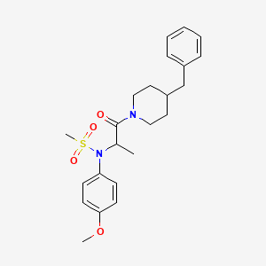 molecular formula C23H30N2O4S B3938605 N-[2-(4-benzyl-1-piperidinyl)-1-methyl-2-oxoethyl]-N-(4-methoxyphenyl)methanesulfonamide 