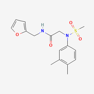 molecular formula C16H20N2O4S B3938623 N~2~-(3,4-dimethylphenyl)-N~1~-(2-furylmethyl)-N~2~-(methylsulfonyl)glycinamide 