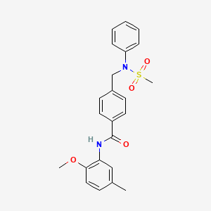 molecular formula C23H24N2O4S B3938656 N-(2-methoxy-5-methylphenyl)-4-{[(methylsulfonyl)(phenyl)amino]methyl}benzamide 