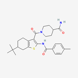 molecular formula C27H35N3O3S B3938659 1-({6-tert-butyl-2-[(4-methylbenzoyl)amino]-4,5,6,7-tetrahydro-1-benzothien-3-yl}carbonyl)-4-piperidinecarboxamide 