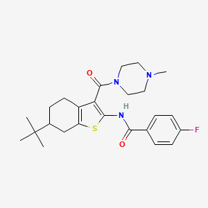 molecular formula C25H32FN3O2S B3938661 N-{6-tert-butyl-3-[(4-methyl-1-piperazinyl)carbonyl]-4,5,6,7-tetrahydro-1-benzothien-2-yl}-4-fluorobenzamide 