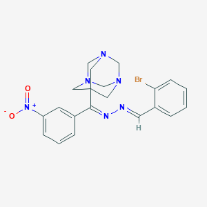 molecular formula C21H21BrN6O2 B393868 2-Bromobenzaldehyde [{3-nitrophenyl}(1,3,5-triazatricyclo[3.3.1.1~3,7~]dec-7-yl)methylene]hydrazone 
