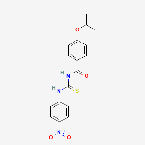 molecular formula C17H17N3O4S B3938688 4-isopropoxy-N-{[(4-nitrophenyl)amino]carbonothioyl}benzamide 