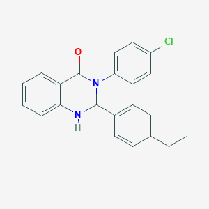 molecular formula C23H21ClN2O B393871 3-(4-chlorophenyl)-2-(4-isopropylphenyl)-2,3-dihydro-4(1H)-quinazolinone 
