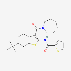 molecular formula C24H32N2O2S2 B3938710 N-[3-(1-azepanylcarbonyl)-6-tert-butyl-4,5,6,7-tetrahydro-1-benzothien-2-yl]-2-thiophenecarboxamide 