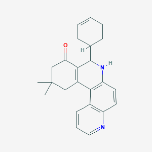 molecular formula C24H26N2O B3938731 8-(3-cyclohexen-1-yl)-11,11-dimethyl-8,10,11,12-tetrahydrobenzo[a]-4,7-phenanthrolin-9(7H)-one 