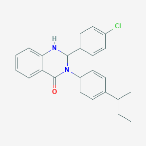 molecular formula C24H23ClN2O B393875 3-[4-(butan-2-yl)phenyl]-2-(4-chlorophenyl)-2,3-dihydroquinazolin-4(1H)-one 
