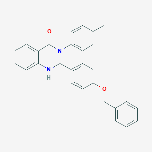 molecular formula C28H24N2O2 B393876 2-[4-(benzyloxy)phenyl]-3-(4-methylphenyl)-2,3-dihydro-4(1H)-quinazolinone 
