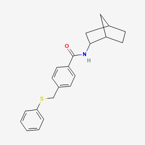 molecular formula C21H23NOS B3938764 N-bicyclo[2.2.1]hept-2-yl-4-[(phenylthio)methyl]benzamide 