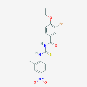 molecular formula C17H16BrN3O4S B3938774 3-bromo-4-ethoxy-N-{[(2-methyl-4-nitrophenyl)amino]carbonothioyl}benzamide 