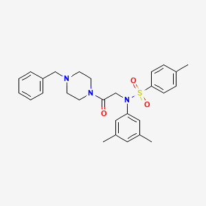 molecular formula C28H33N3O3S B3938799 N-[2-(4-benzyl-1-piperazinyl)-2-oxoethyl]-N-(3,5-dimethylphenyl)-4-methylbenzenesulfonamide 
