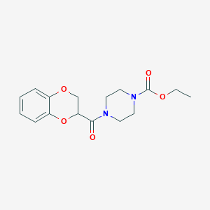 ethyl 4-(2,3-dihydro-1,4-benzodioxin-2-ylcarbonyl)-1-piperazinecarboxylate