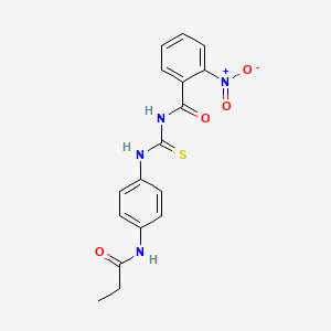 molecular formula C17H16N4O4S B3938822 2-nitro-N-({[4-(propionylamino)phenyl]amino}carbonothioyl)benzamide 