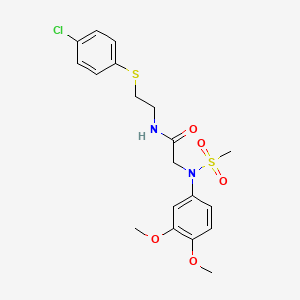 molecular formula C19H23ClN2O5S2 B3938829 N~1~-{2-[(4-chlorophenyl)thio]ethyl}-N~2~-(3,4-dimethoxyphenyl)-N~2~-(methylsulfonyl)glycinamide CAS No. 6495-20-1