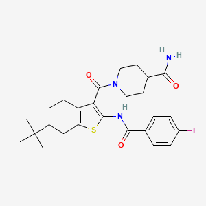 molecular formula C26H32FN3O3S B3938830 1-({6-tert-butyl-2-[(4-fluorobenzoyl)amino]-4,5,6,7-tetrahydro-1-benzothien-3-yl}carbonyl)-4-piperidinecarboxamide 