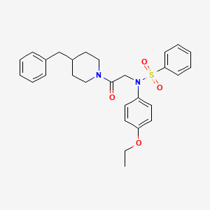 molecular formula C28H32N2O4S B3938838 N-[2-(4-benzyl-1-piperidinyl)-2-oxoethyl]-N-(4-ethoxyphenyl)benzenesulfonamide 