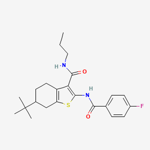 molecular formula C23H29FN2O2S B3938850 6-tert-butyl-2-[(4-fluorobenzoyl)amino]-N-propyl-4,5,6,7-tetrahydro-1-benzothiophene-3-carboxamide 
