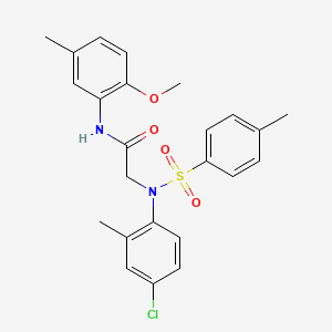 molecular formula C24H25ClN2O4S B3938864 N~2~-(4-chloro-2-methylphenyl)-N~1~-(2-methoxy-5-methylphenyl)-N~2~-[(4-methylphenyl)sulfonyl]glycinamide 