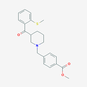 molecular formula C22H25NO3S B3938881 methyl 4-({3-[2-(methylthio)benzoyl]-1-piperidinyl}methyl)benzoate 