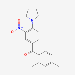 (2,4-dimethylphenyl)[3-nitro-4-(1-pyrrolidinyl)phenyl]methanone