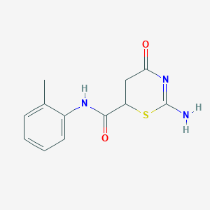 molecular formula C12H13N3O2S B3938946 2-amino-N-(2-methylphenyl)-4-oxo-5,6-dihydro-4H-1,3-thiazine-6-carboxamide 