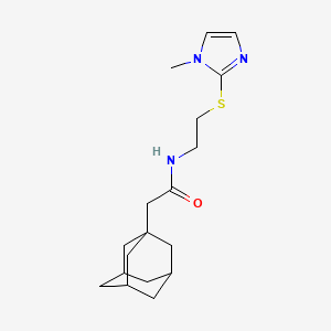 molecular formula C18H27N3OS B3938983 2-(1-adamantyl)-N-{2-[(1-methyl-1H-imidazol-2-yl)thio]ethyl}acetamide 