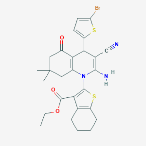 ETHYL 2-[2-AMINO-4-(5-BROMOTHIOPHEN-2-YL)-3-CYANO-7,7-DIMETHYL-5-OXO-1,4,5,6,7,8-HEXAHYDROQUINOLIN-1-YL]-4,5,6,7-TETRAHYDRO-1-BENZOTHIOPHENE-3-CARBOXYLATE