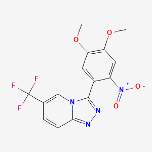 molecular formula C15H11F3N4O4 B3939002 3-(4,5-dimethoxy-2-nitrophenyl)-6-(trifluoromethyl)[1,2,4]triazolo[4,3-a]pyridine 