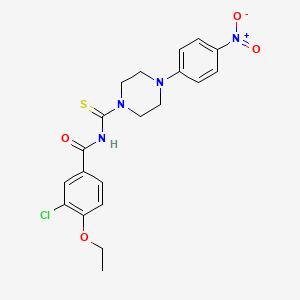 molecular formula C20H21ClN4O4S B3939006 3-chloro-4-ethoxy-N-{[4-(4-nitrophenyl)-1-piperazinyl]carbonothioyl}benzamide 