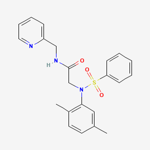 molecular formula C22H23N3O3S B3939009 N~2~-(2,5-dimethylphenyl)-N~2~-(phenylsulfonyl)-N~1~-(2-pyridinylmethyl)glycinamide 