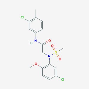 molecular formula C17H18Cl2N2O4S B3939014 N~2~-(5-chloro-2-methoxyphenyl)-N~1~-(3-chloro-4-methylphenyl)-N~2~-(methylsulfonyl)glycinamide 